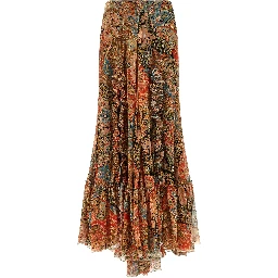 Orange Silk Mini Skirt