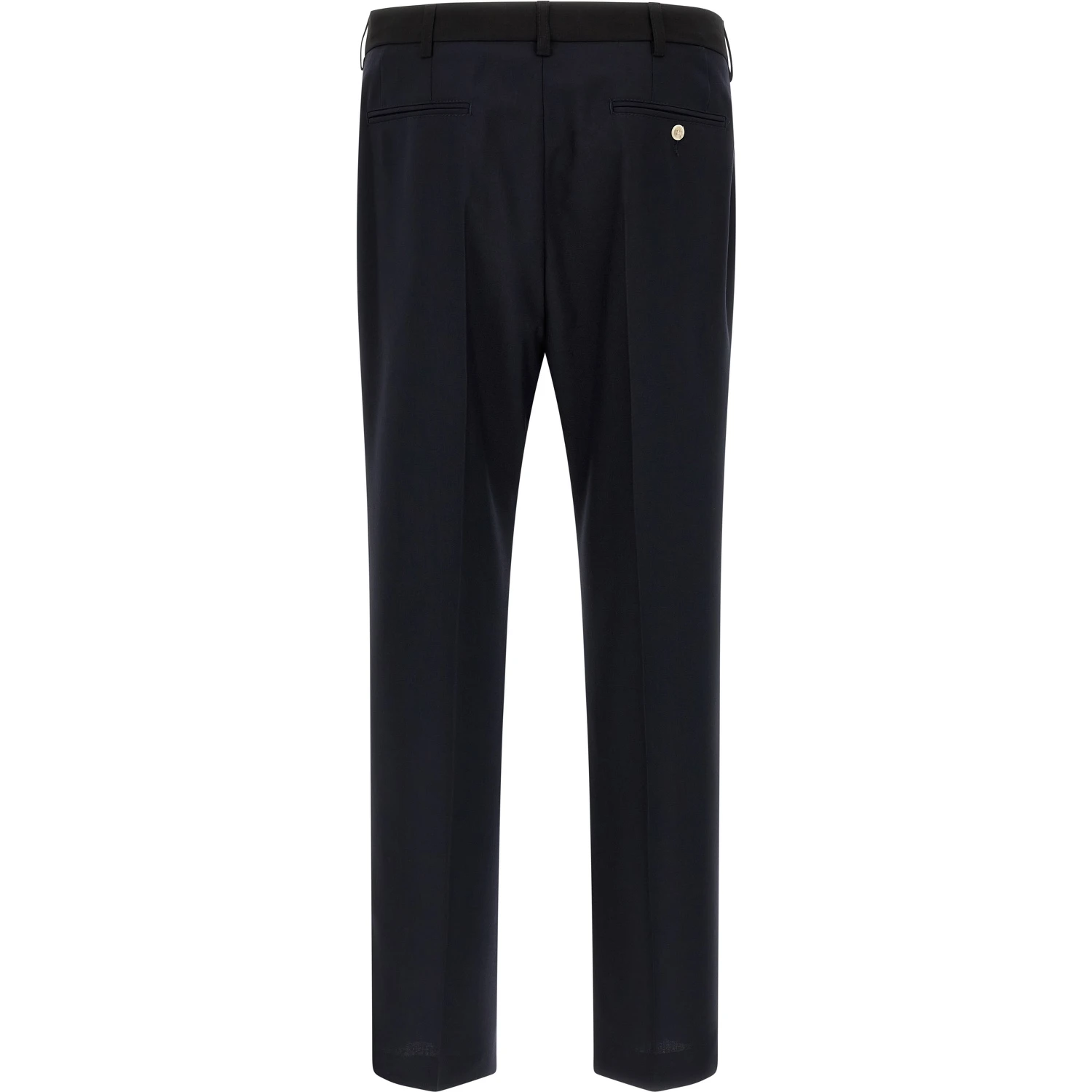 Blue Virgin Wool Casual Pants