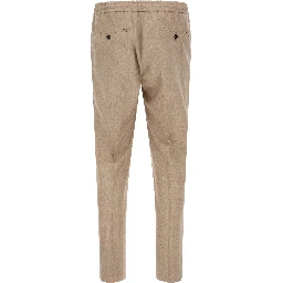 Beige Virgin Wool Casual Pants
