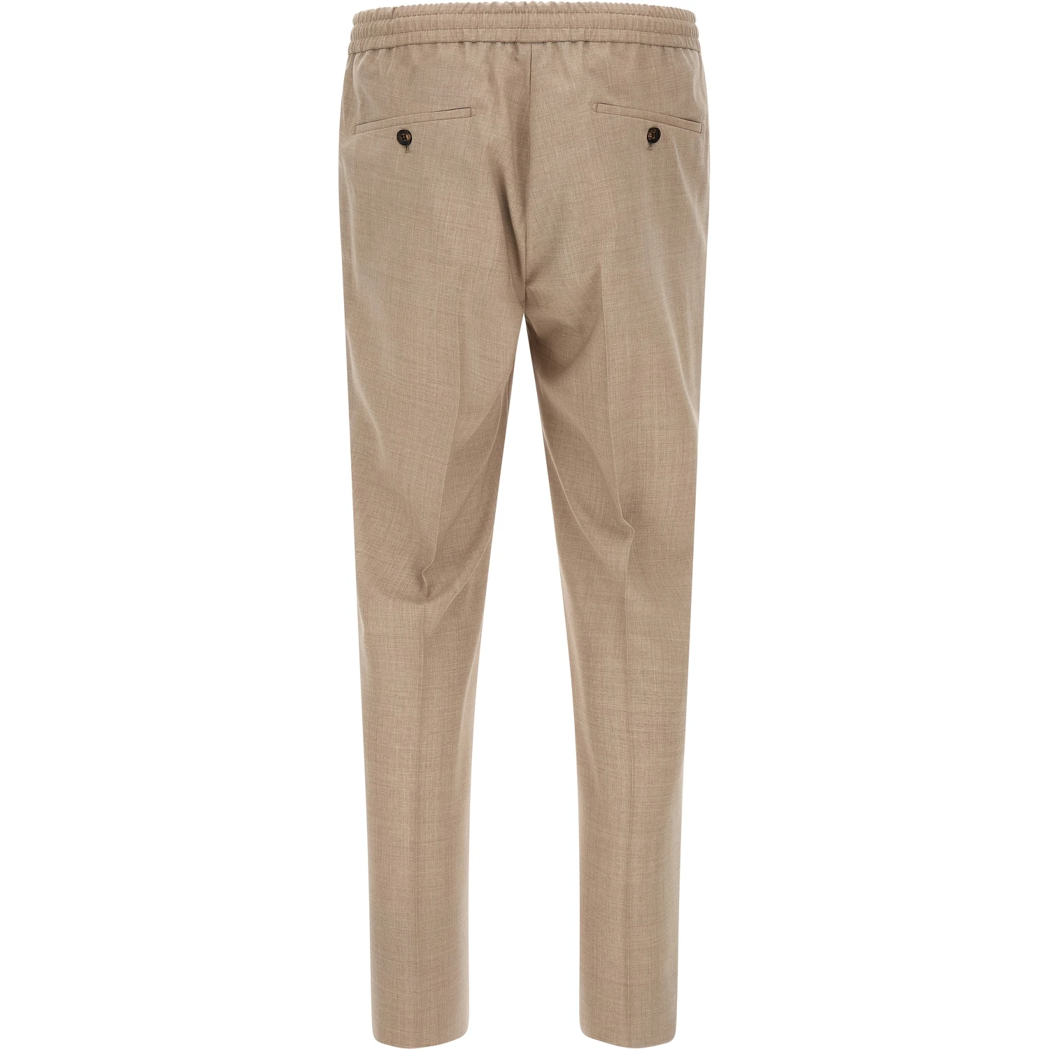 Beige Virgin Wool Casual Pants