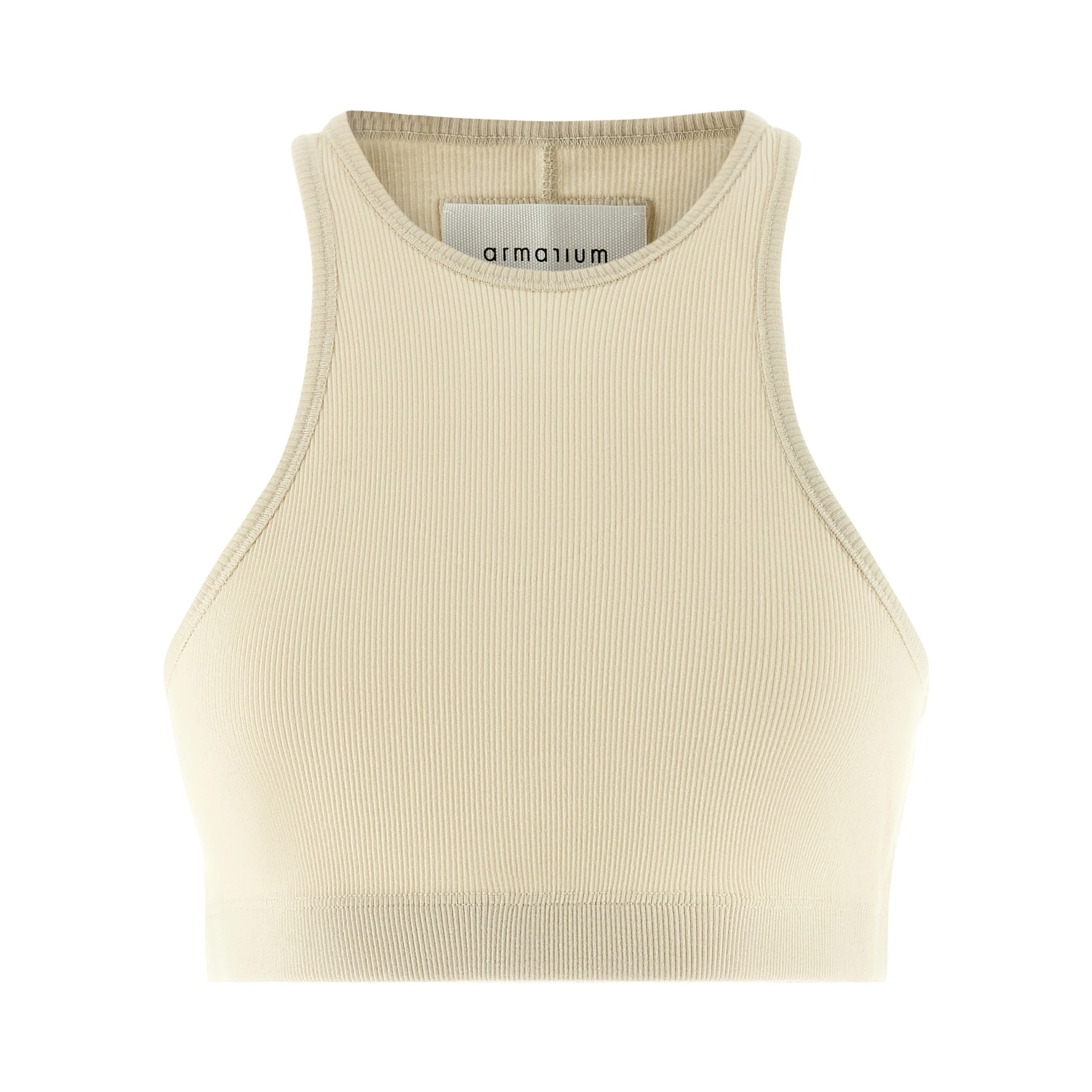 White Cotton Sleeveles T-Shirt