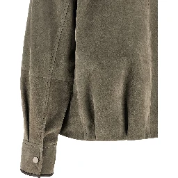 Gray Calfskin Leather Jacket