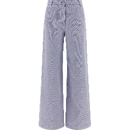 Purple Cotton Casual Pants