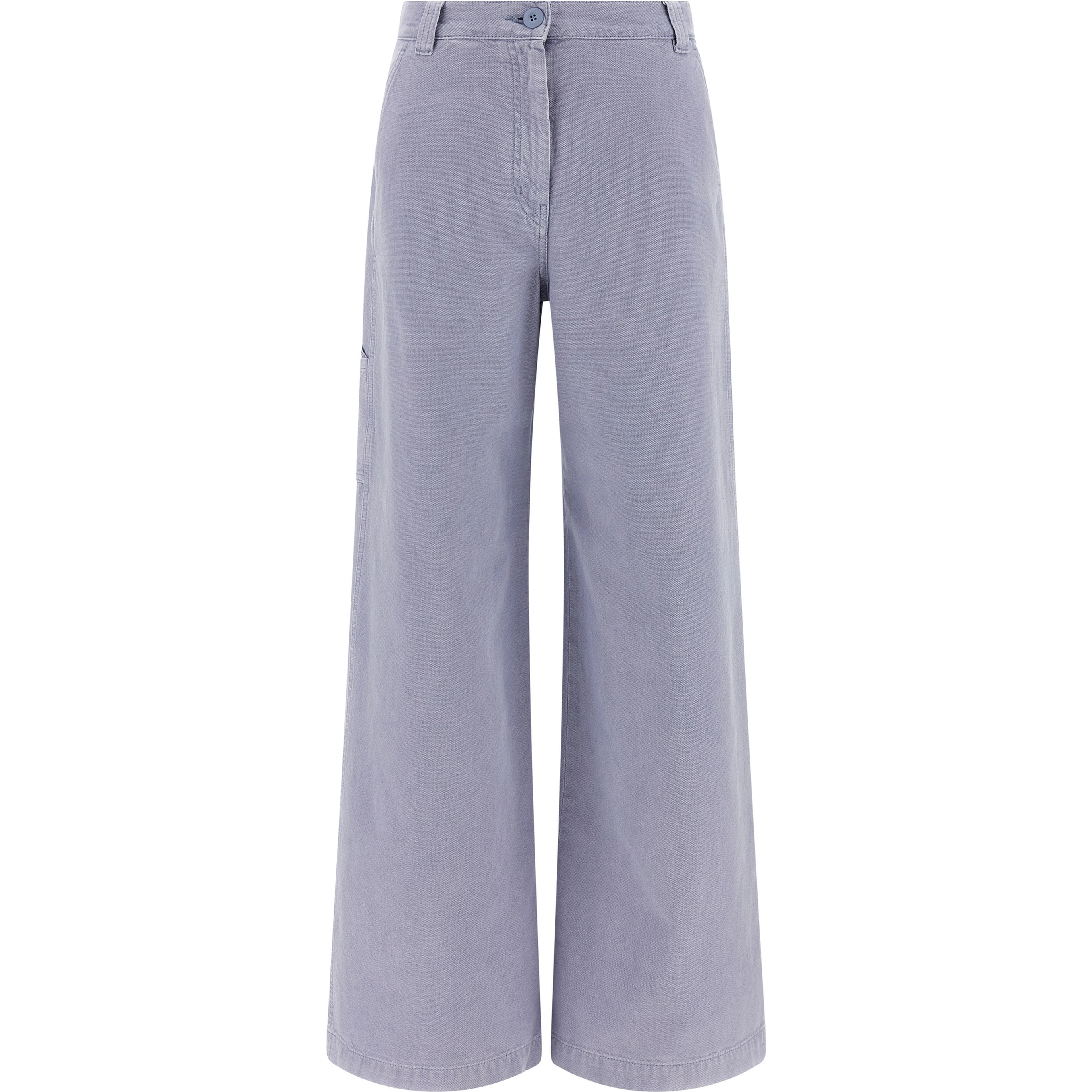 Purple Cotton Casual Pants