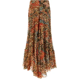 Orange Silk Mini Skirt