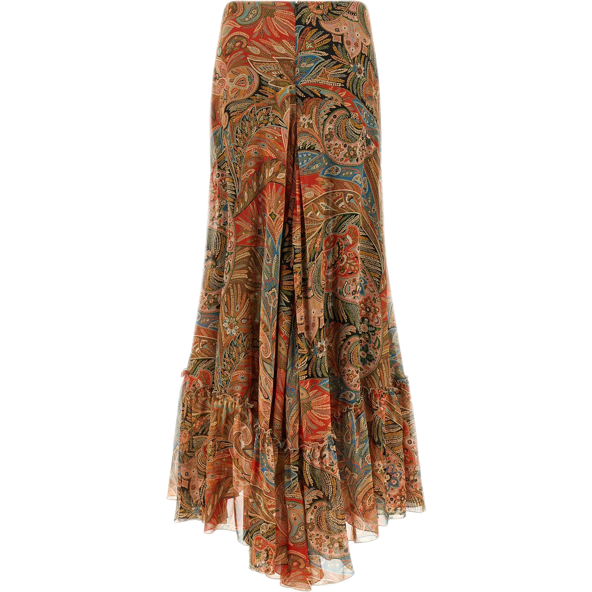 Orange Silk Mini Skirt