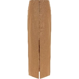 Beige Polyamide Midi Skirt