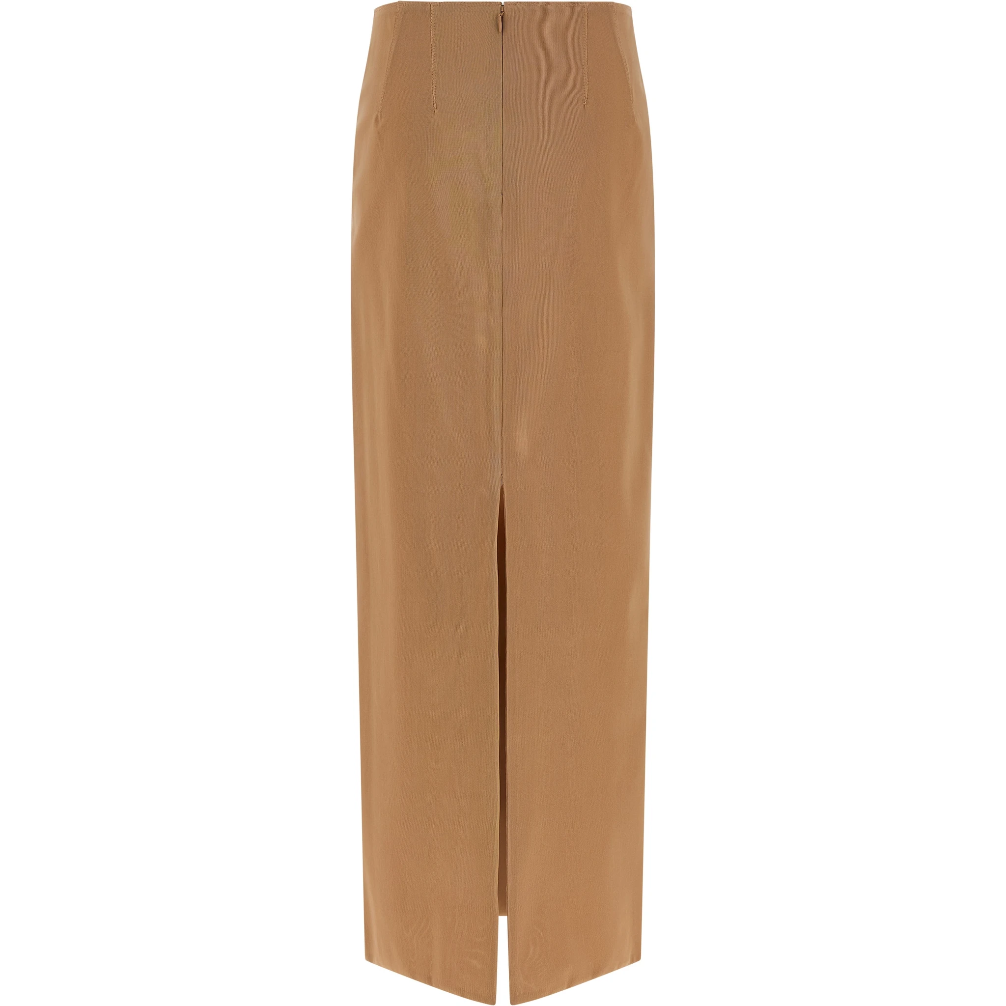 Beige Polyamide Midi Skirt