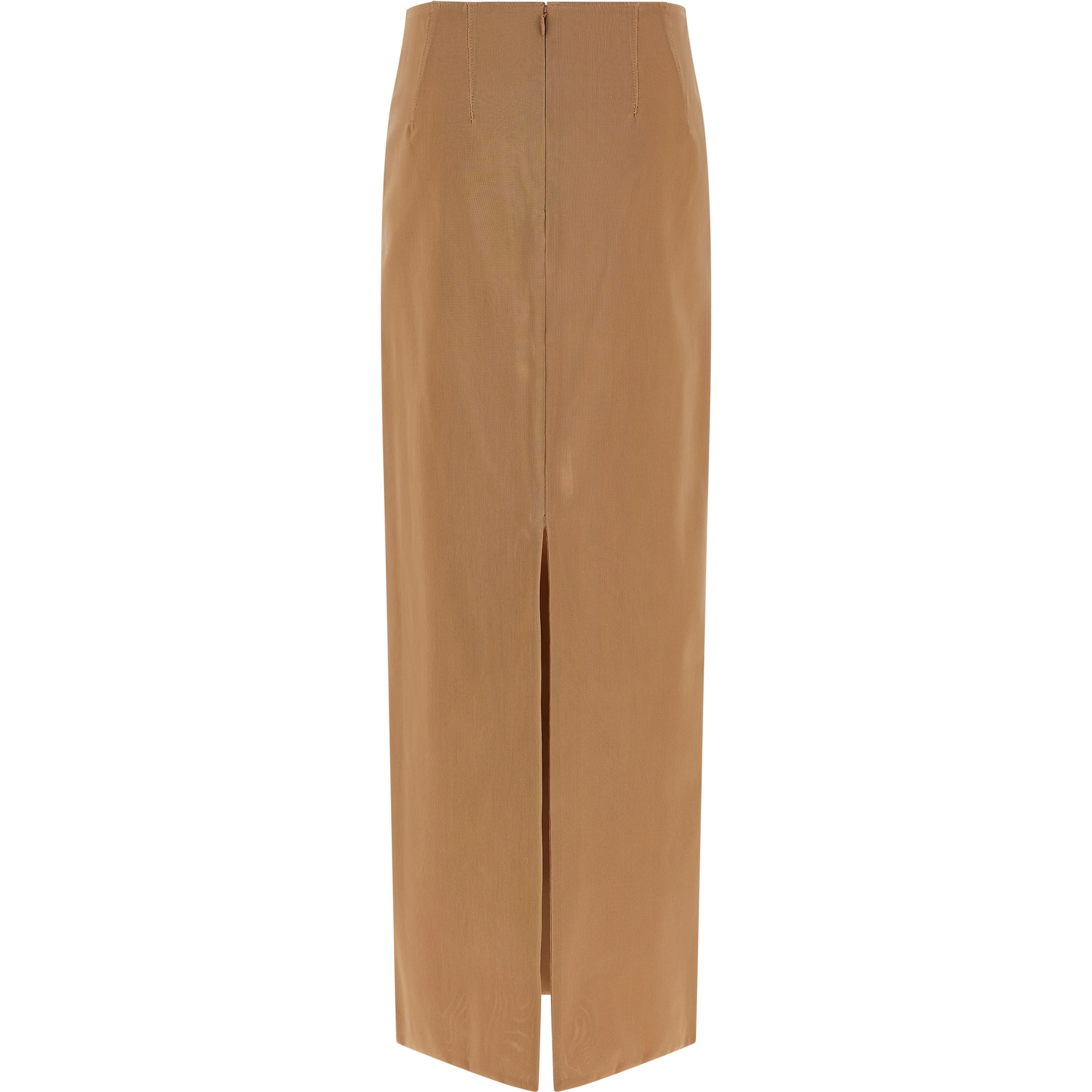Beige Polyamide Midi Skirt