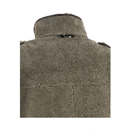 Gray Calfskin Leather Jacket