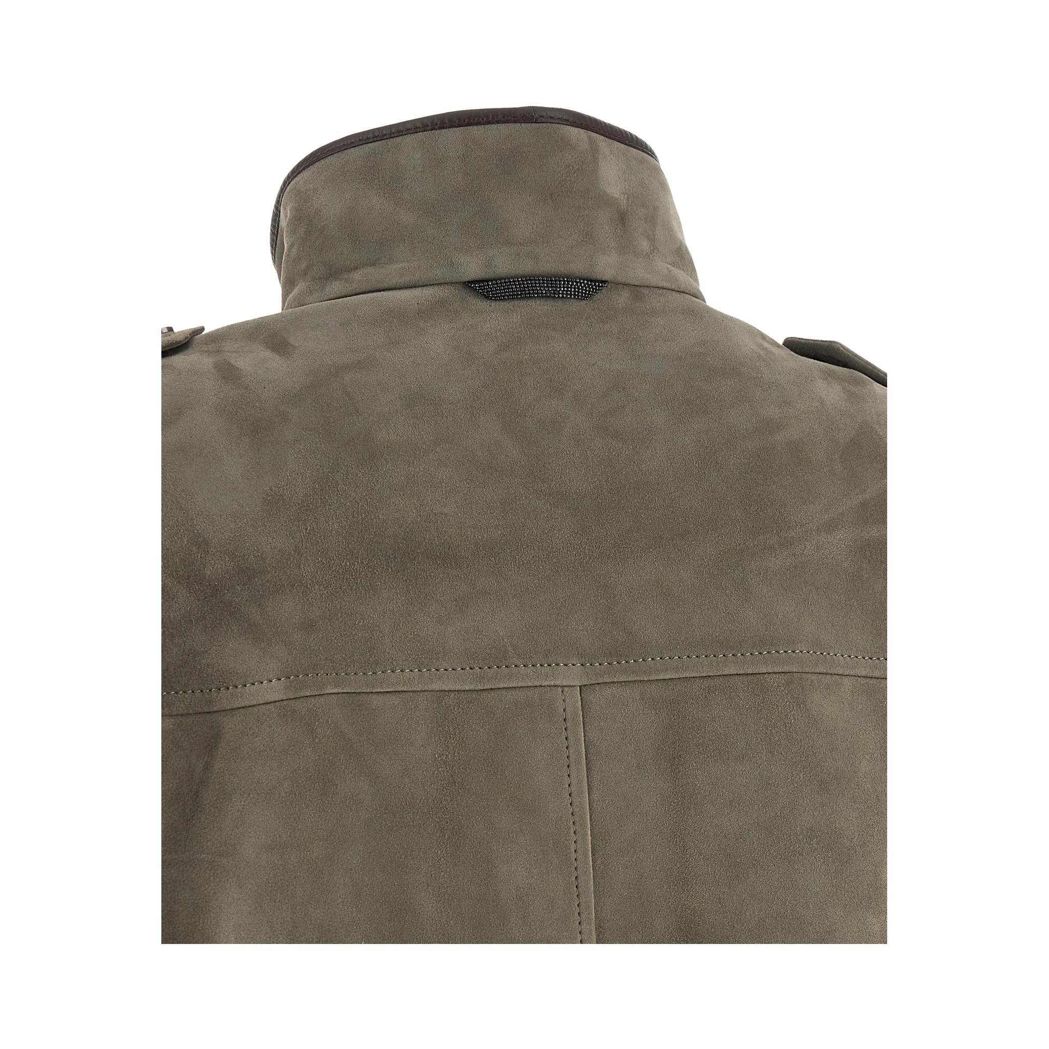 Gray Calfskin Leather Jacket