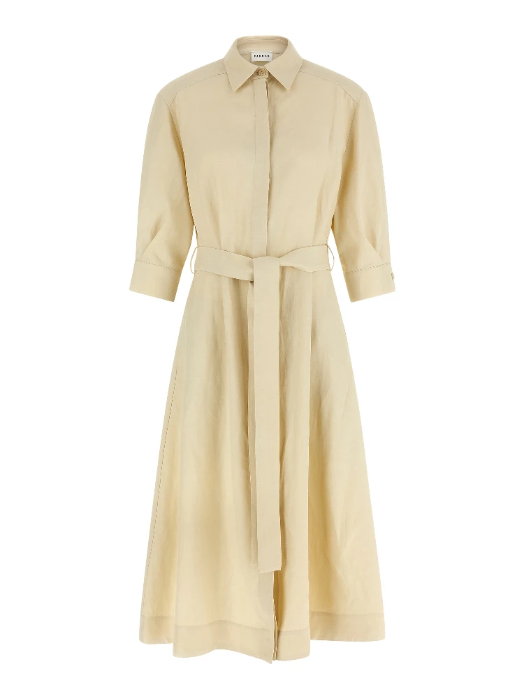 Beige Viscose Long Dress