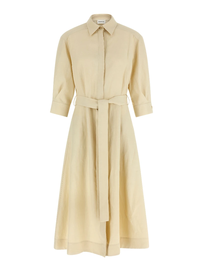 Beige Viscose Long Dress
