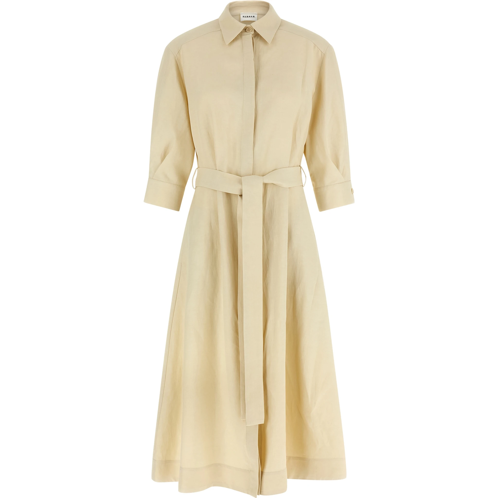 Beige Viscose Long Dress
