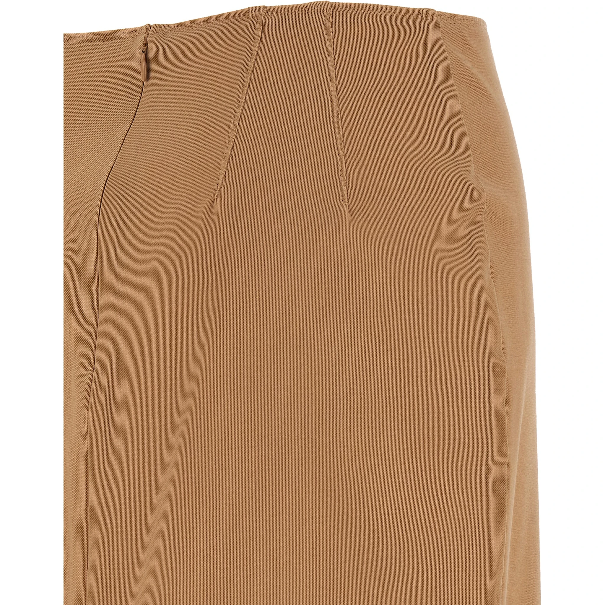 Beige Polyamide Midi Skirt