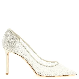 White Tencel High Heel Pumps