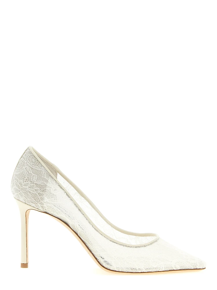 White Tencel High Heel Pumps