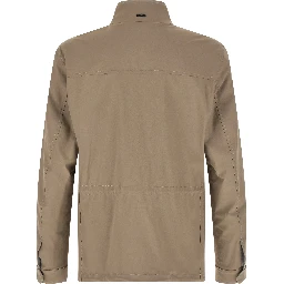 Beige Polyamide Full-Length Jacket