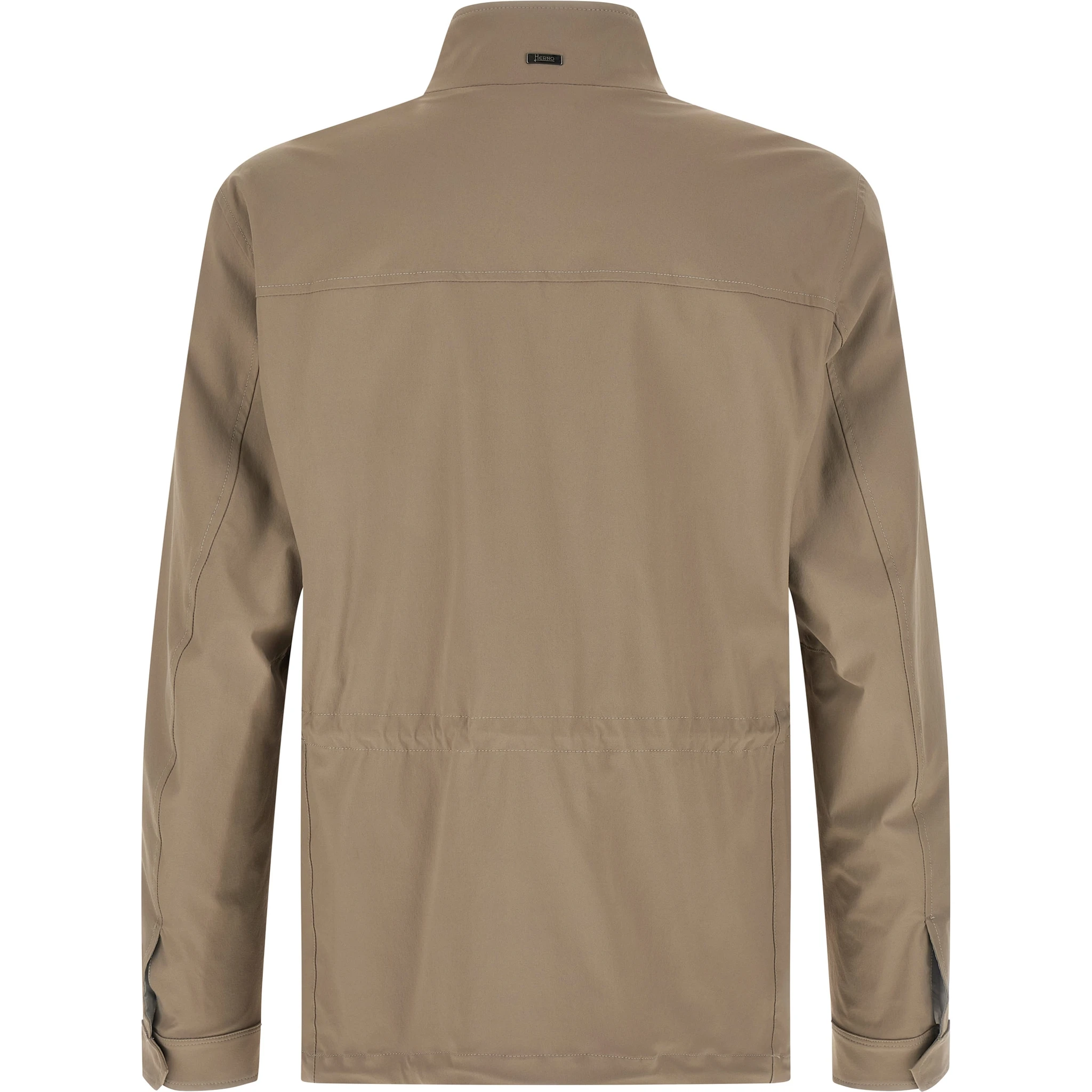 Beige Polyamide Full-Length Jacket