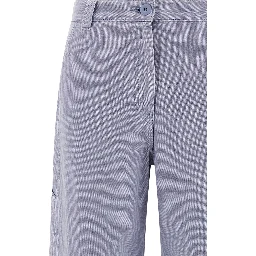 Purple Cotton Casual Pants