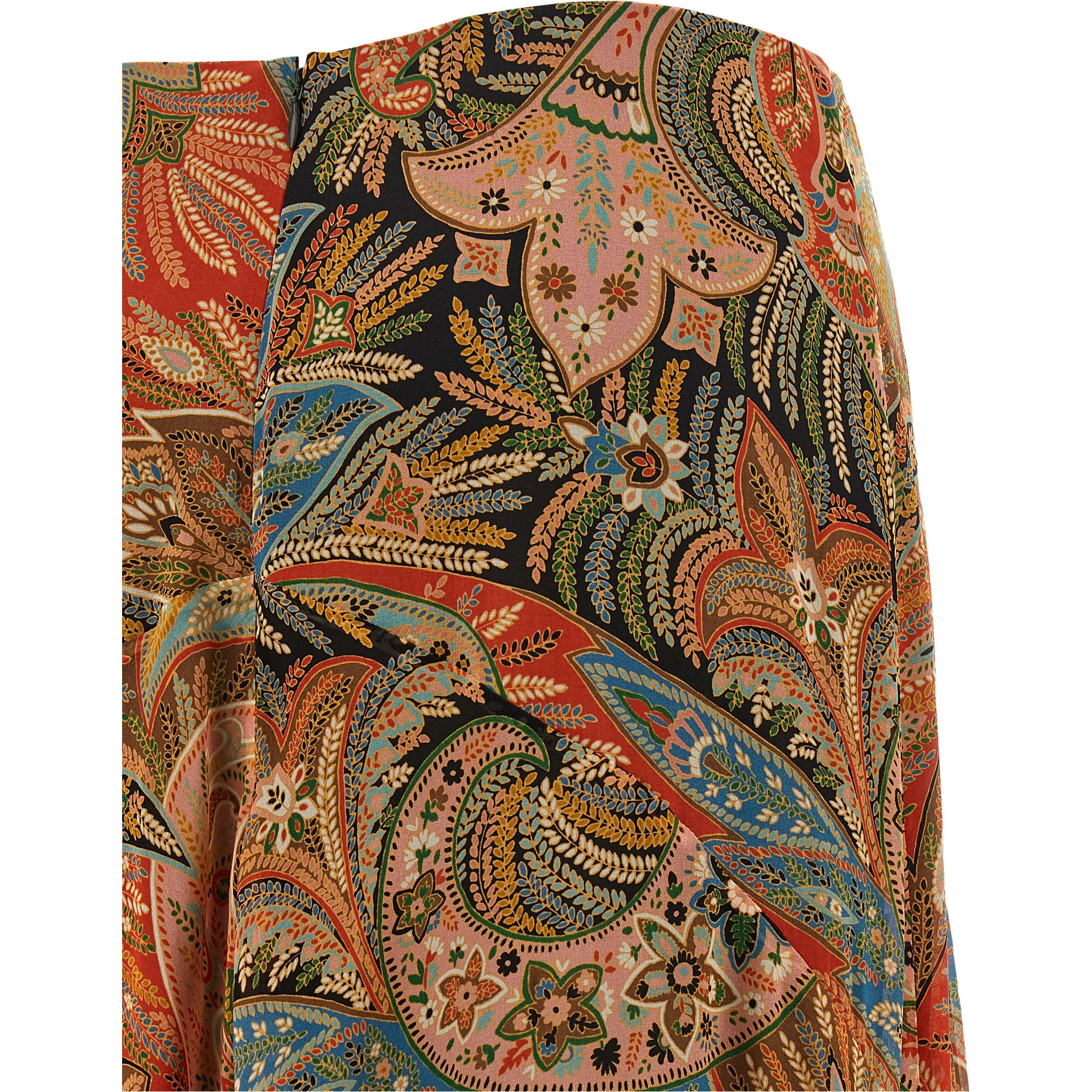 Orange Silk Mini Skirt