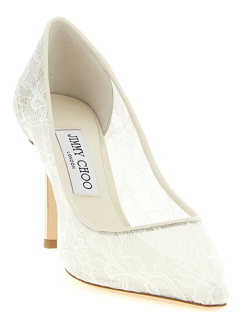 White Tencel High Heel Pumps