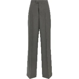 Gray Virgin Wool Dress Pants