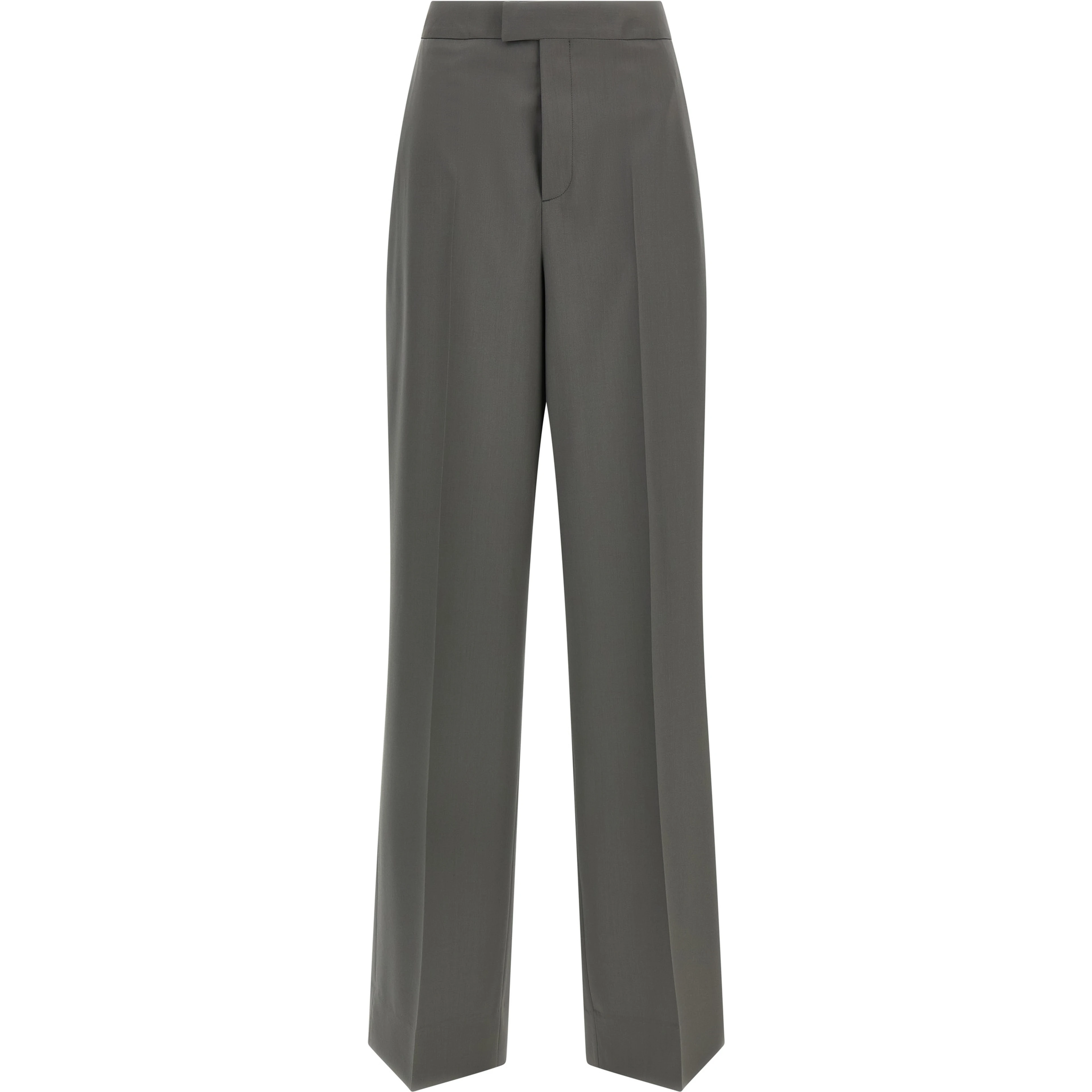 Gray Virgin Wool Dress Pants