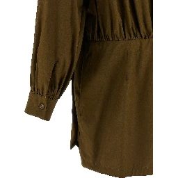 Brown Cotton Short Dress