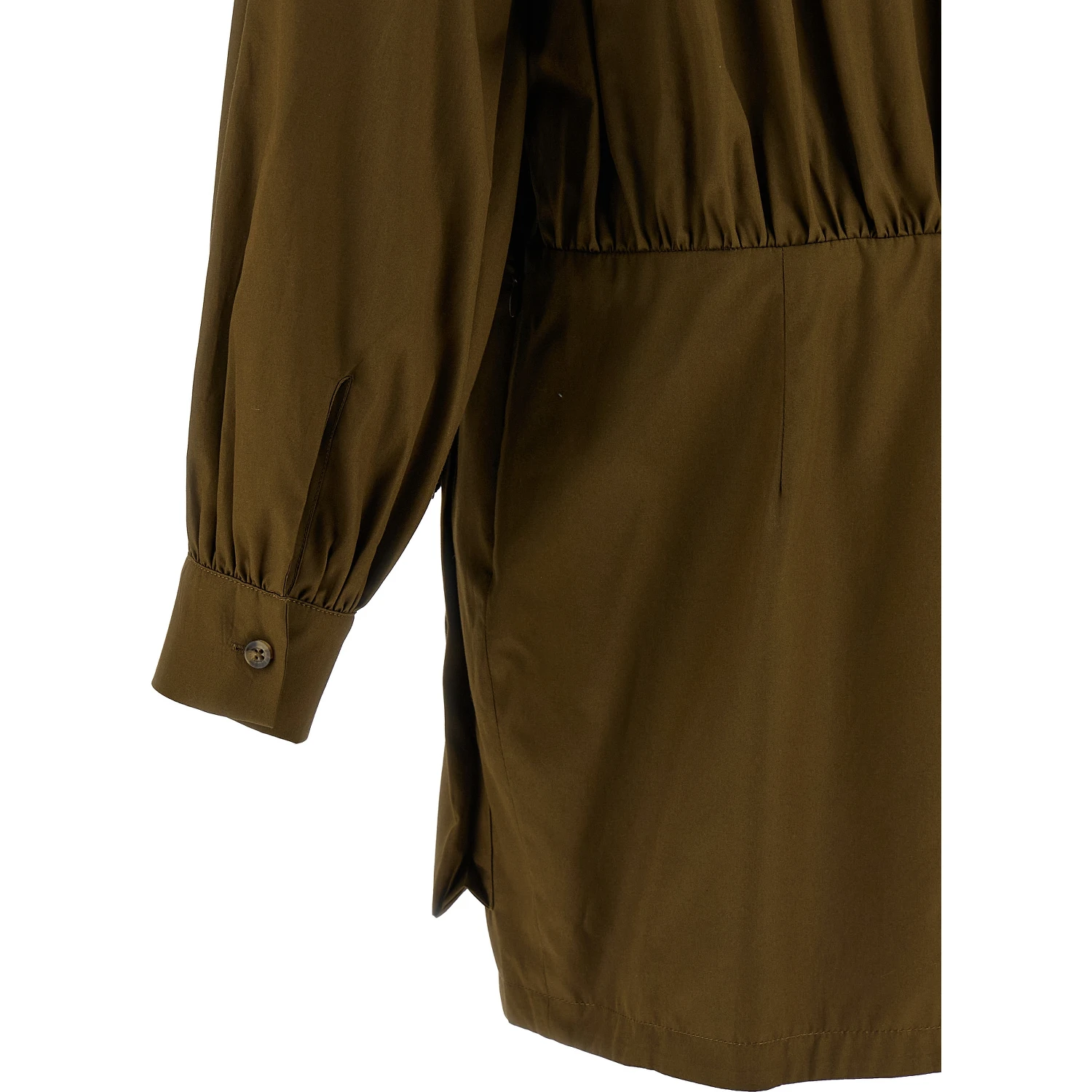 Brown Cotton Short Dress
