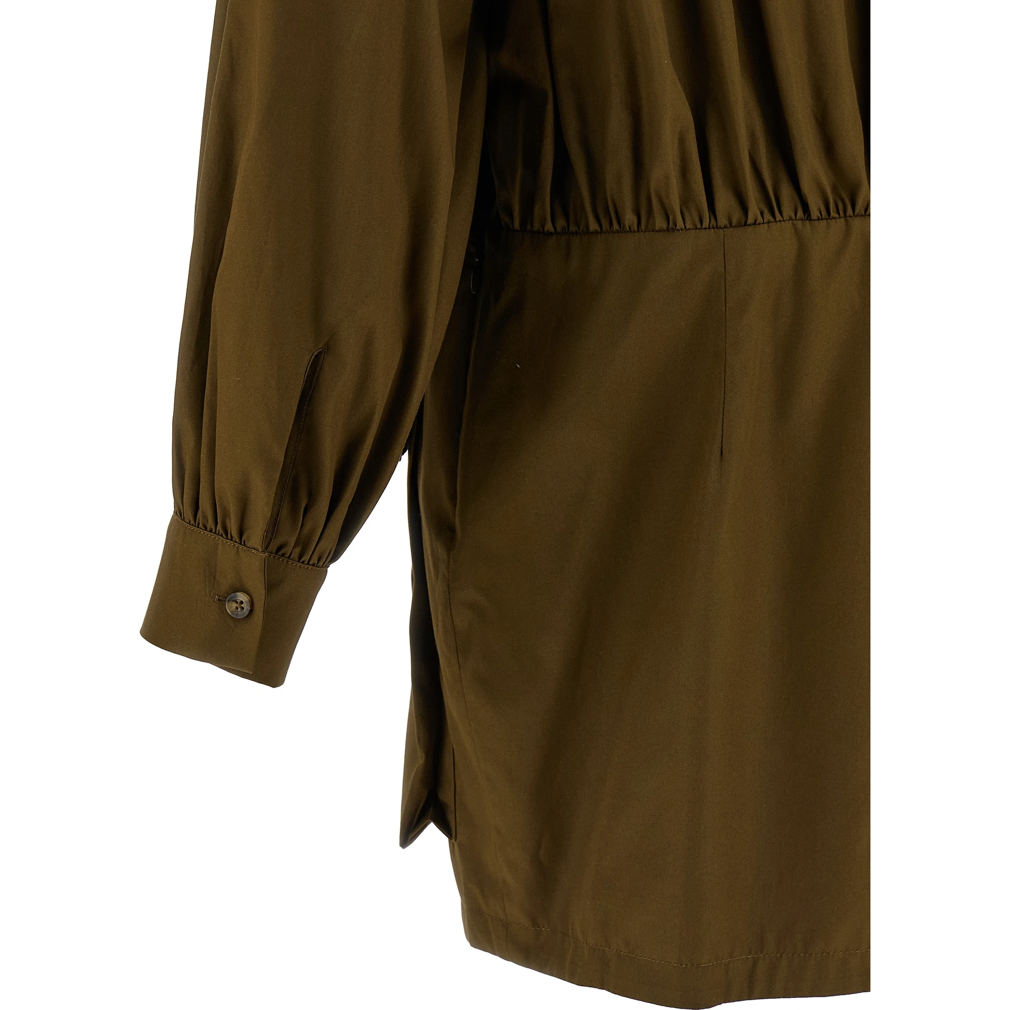 Brown Cotton Short Dress