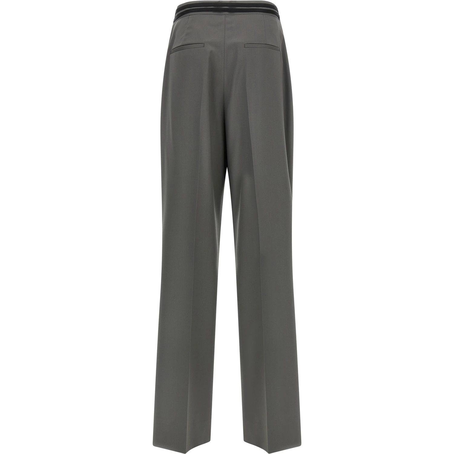 Gray Virgin Wool Dress Pants