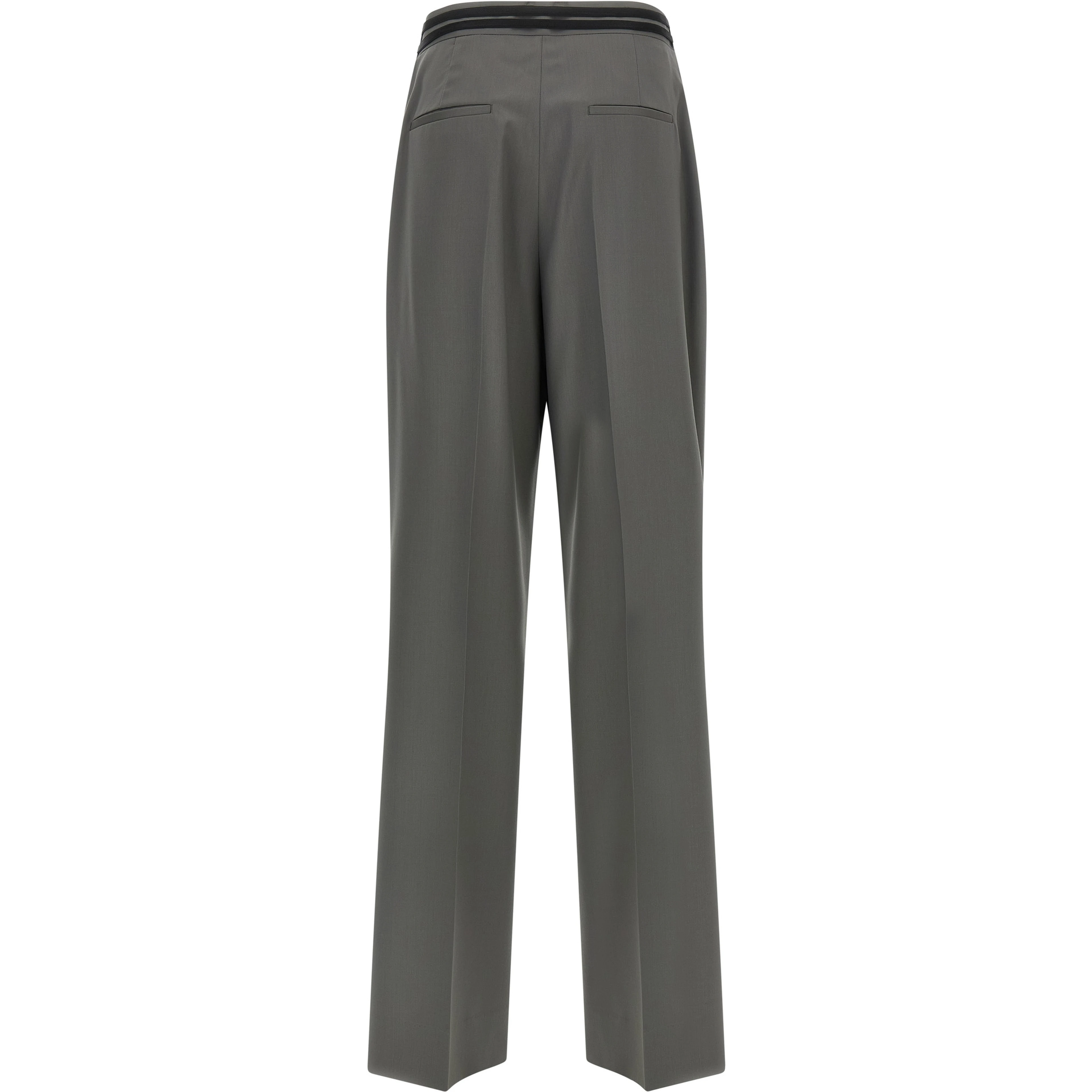 Gray Virgin Wool Dress Pants