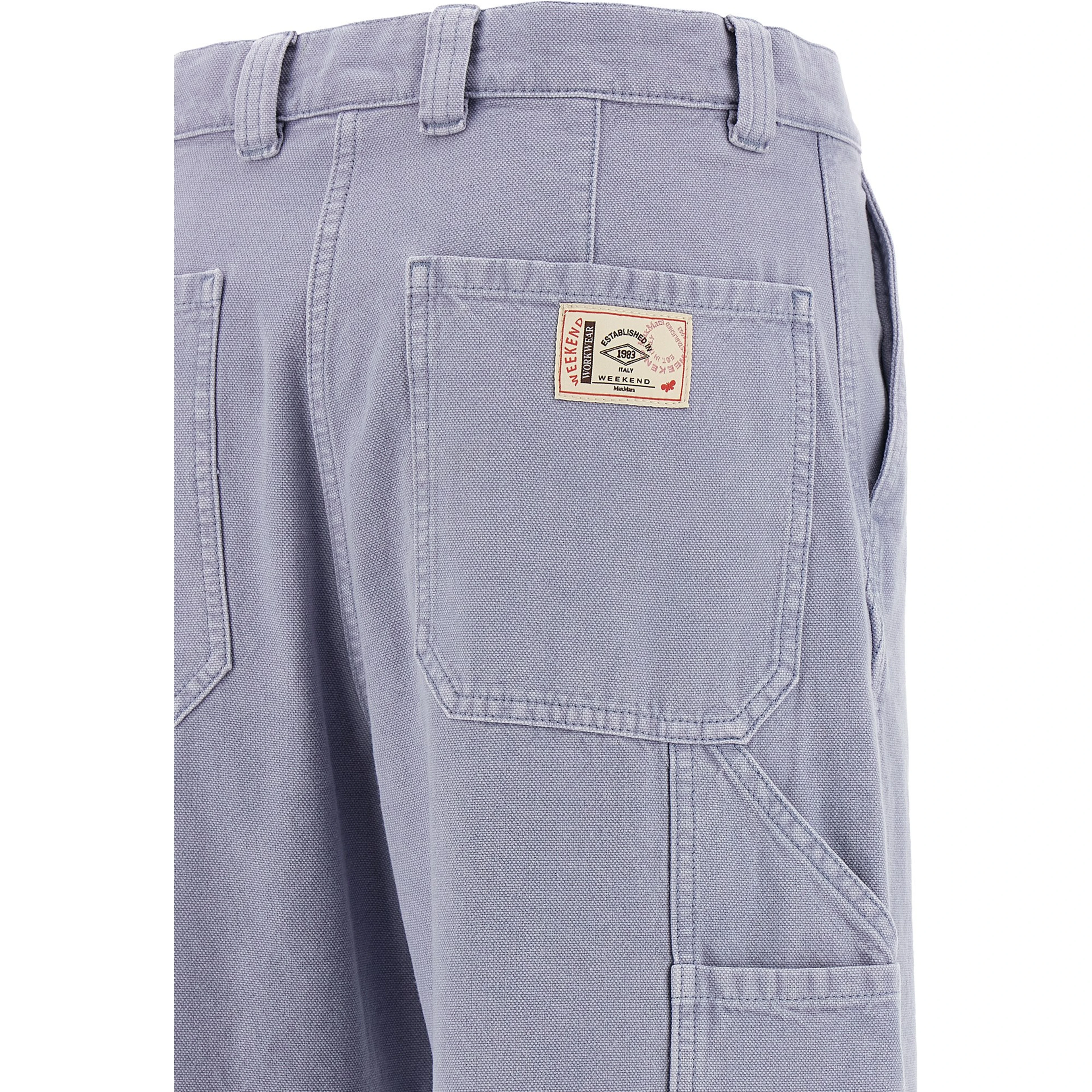Purple Cotton Casual Pants