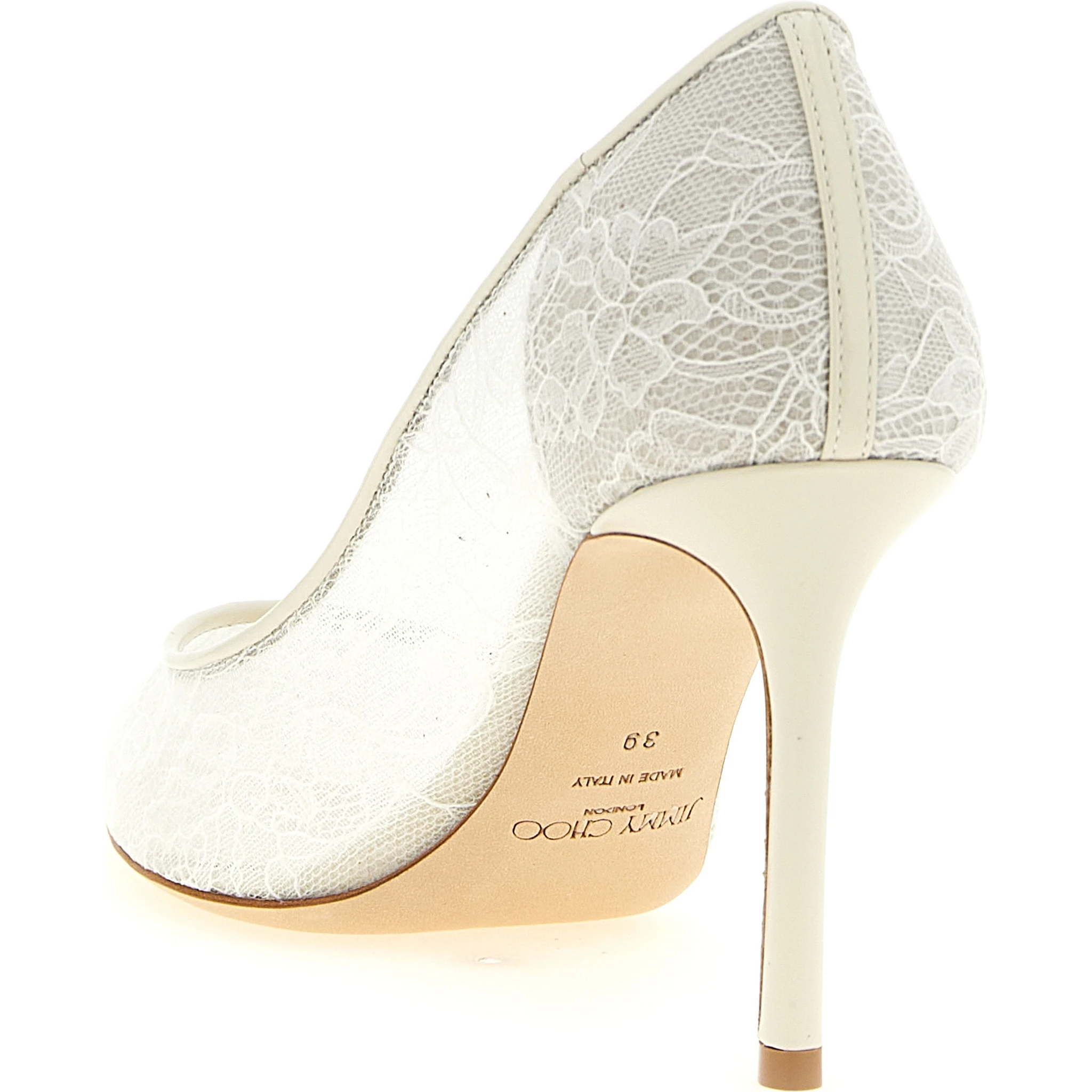 White Tencel High Heel Pumps