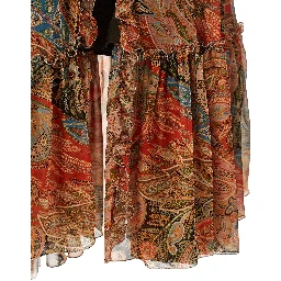 Orange Silk Mini Skirt