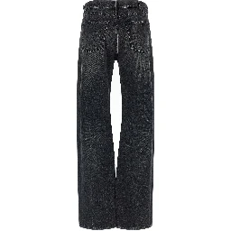 Black Cotton Straight-Leg Jeans