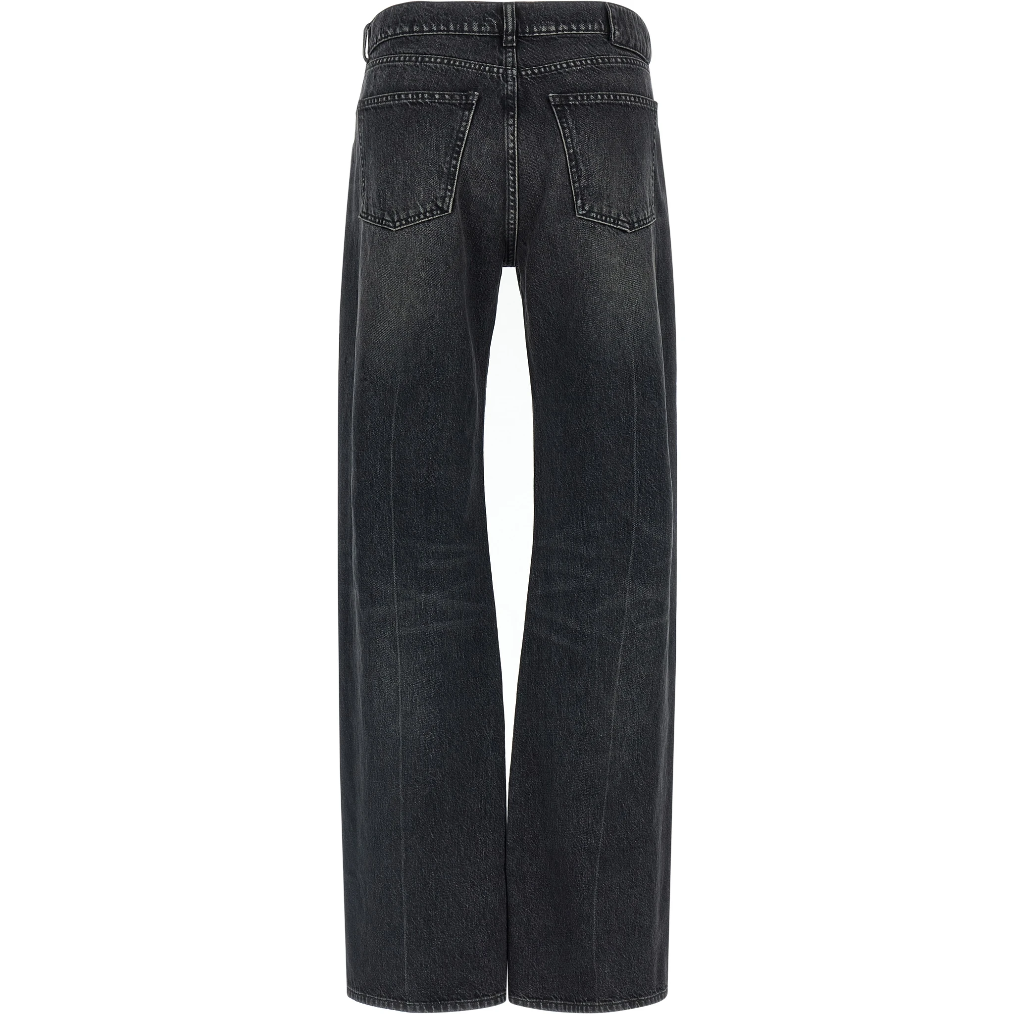 Black Cotton Straight-Leg Jeans
