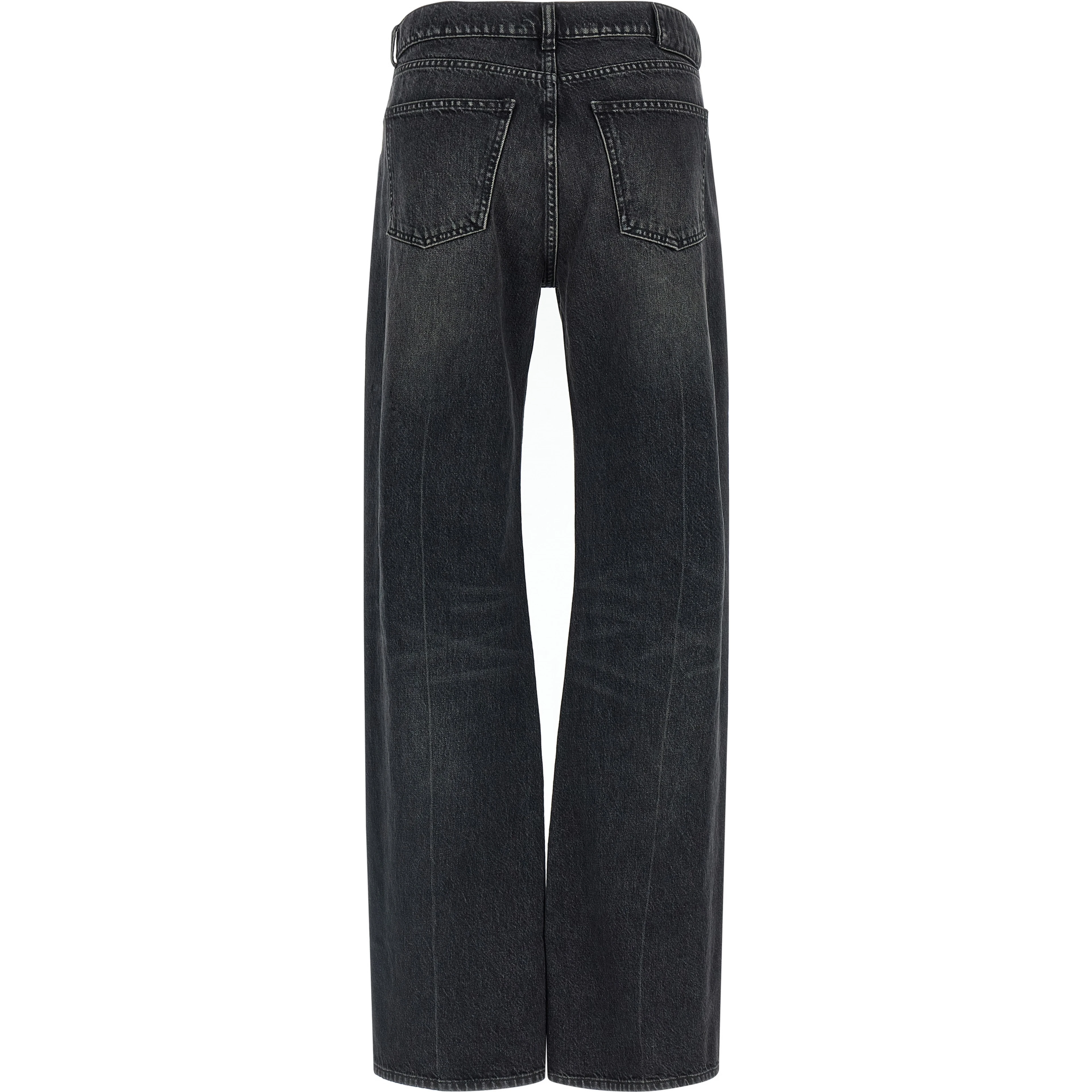 Black Cotton Straight-Leg Jeans