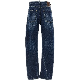 Blue Cotton Relaxed Fit Jeans