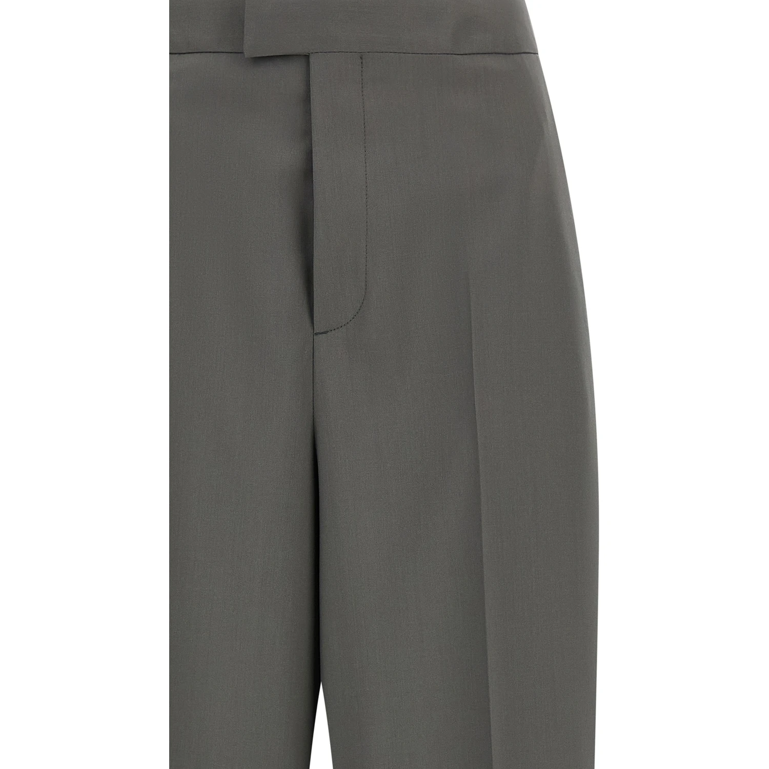 Gray Virgin Wool Dress Pants