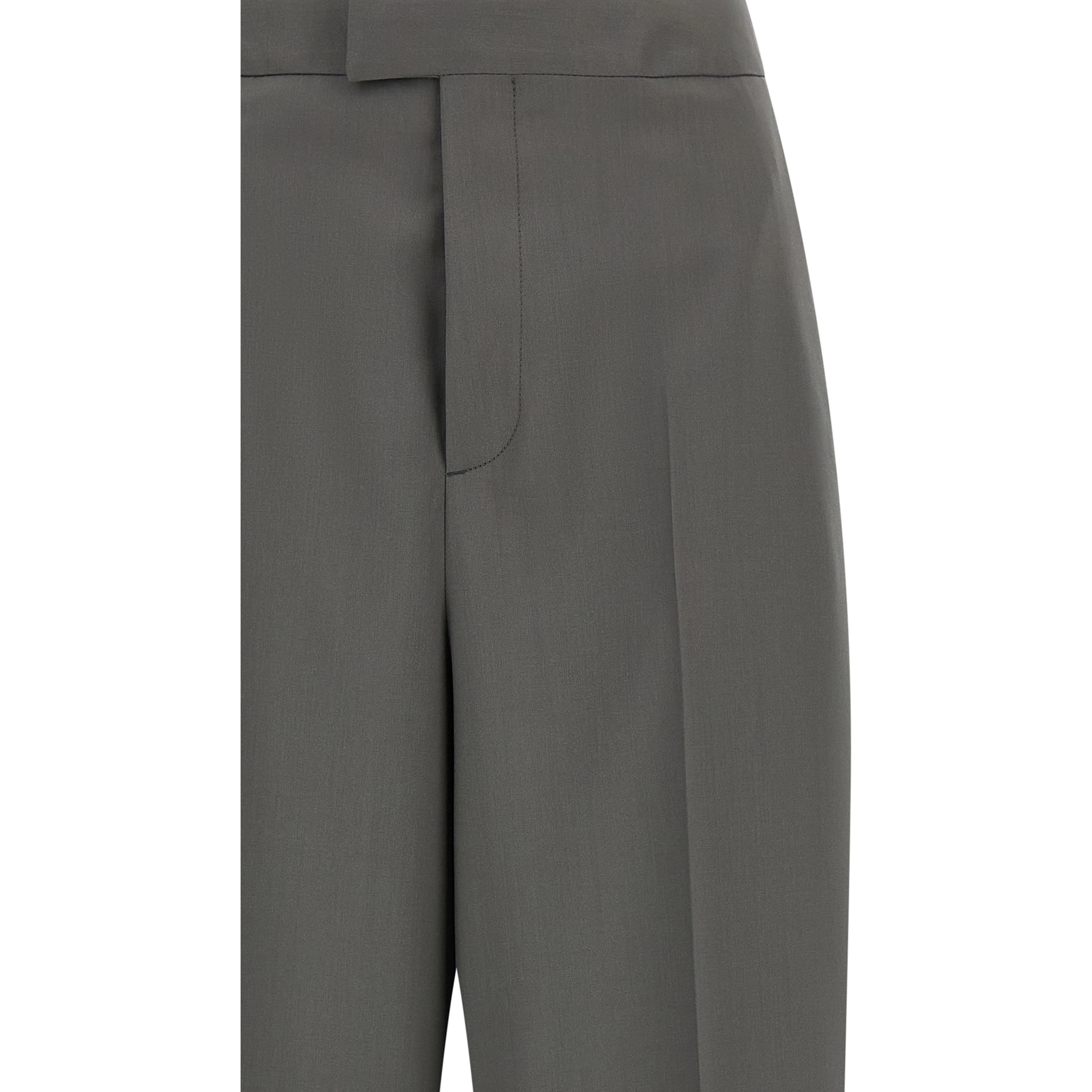 Gray Virgin Wool Dress Pants