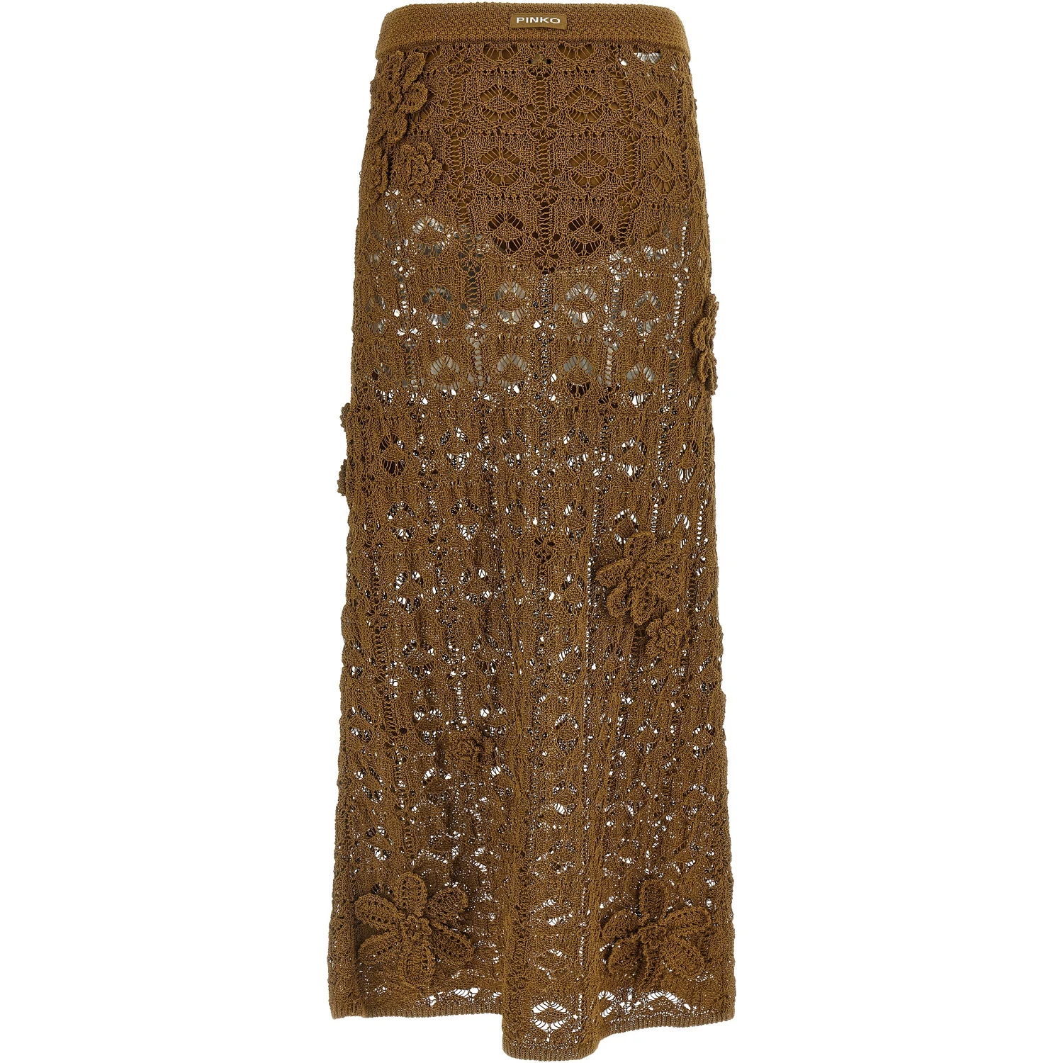Brown Cotton Midi Skirt