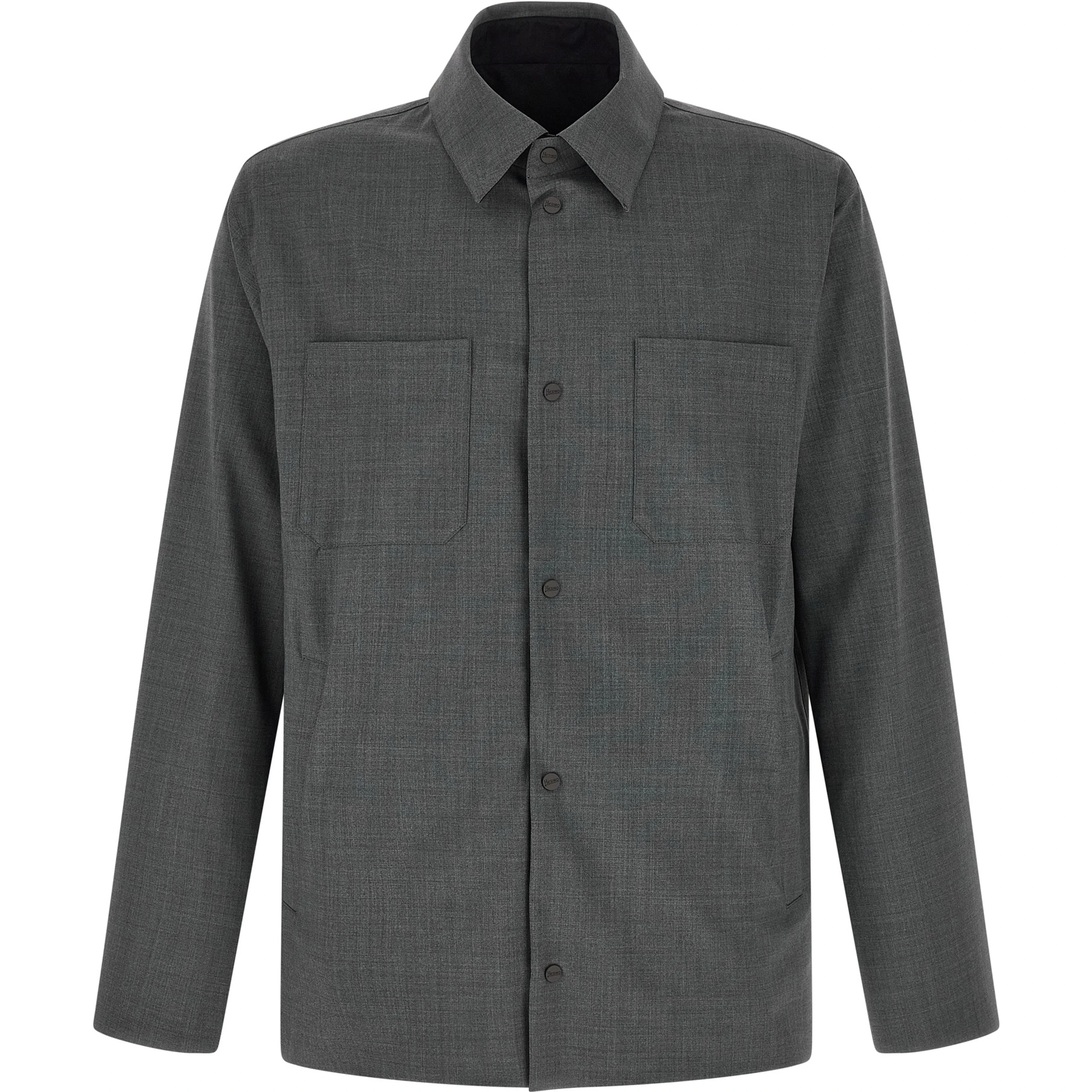 Gray Polyester Full-Length Jacket