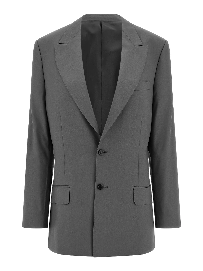 Gray Virgin Wool Blazer