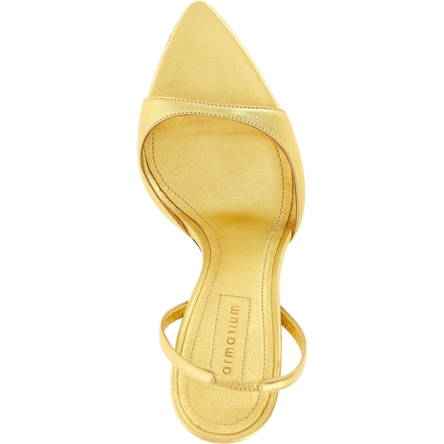 Gold Lambskin Stiletto Heel Sandals