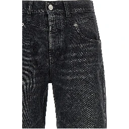 Black Cotton Straight-Leg Jeans