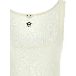 White Virgin Wool Sleeveles T-Shirt