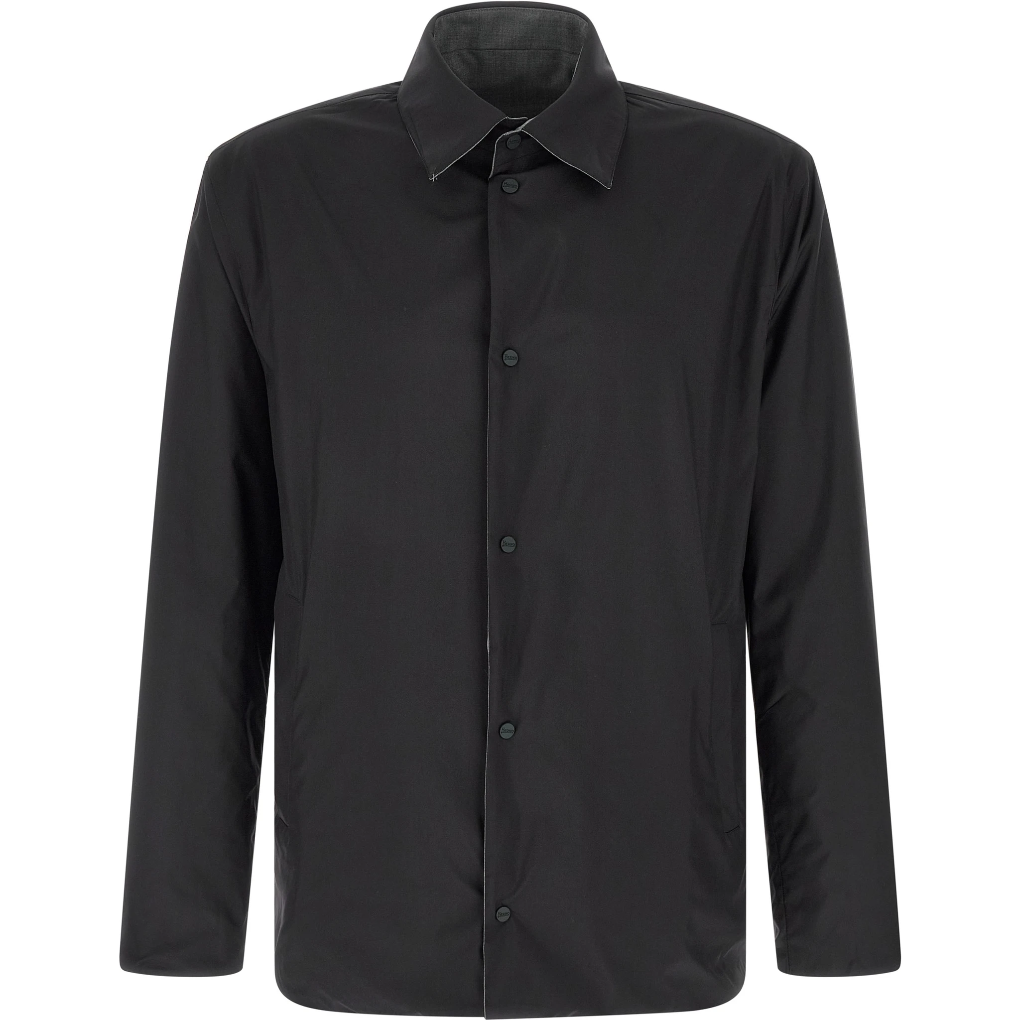 Gray Polyester Full-Length Jacket