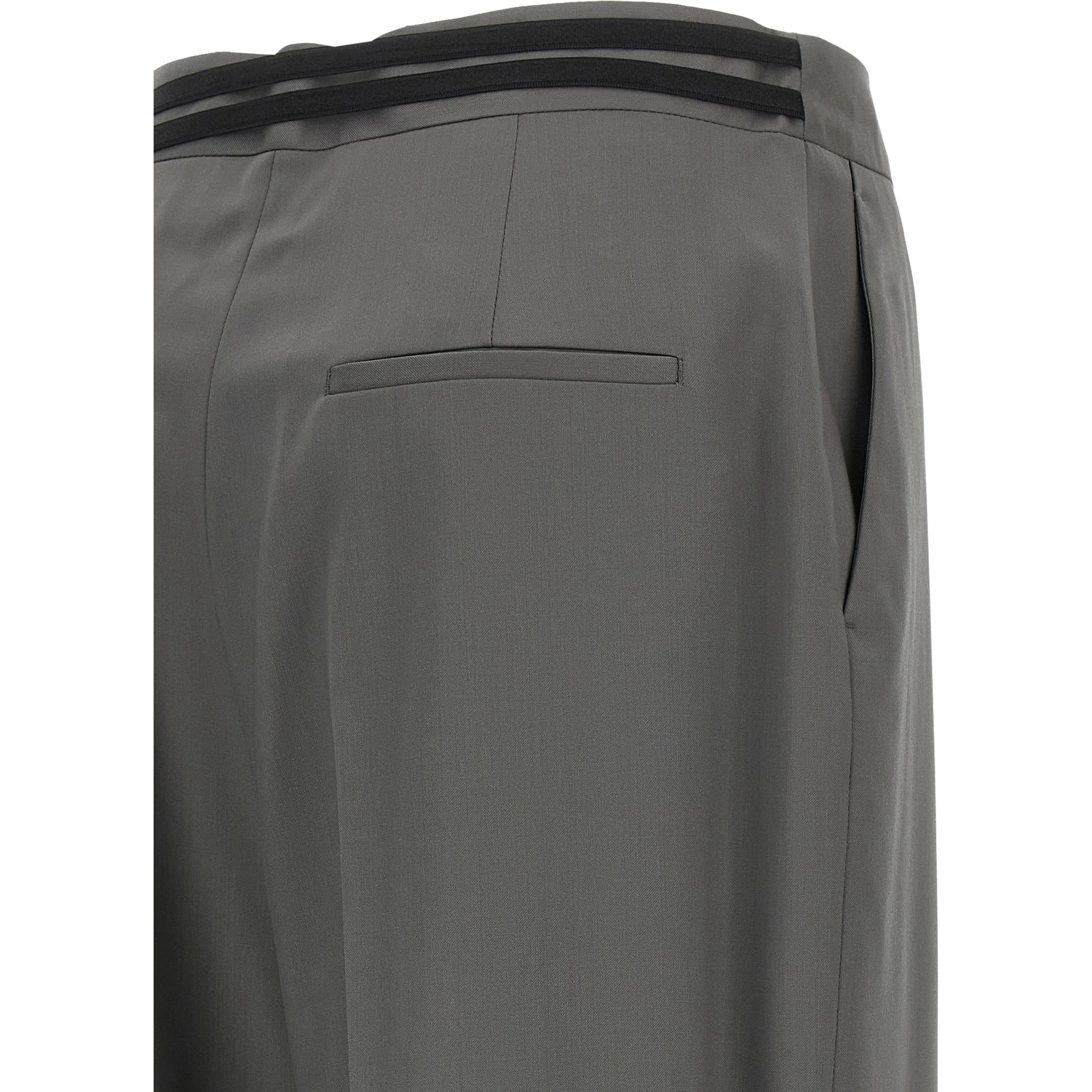 Gray Virgin Wool Dress Pants